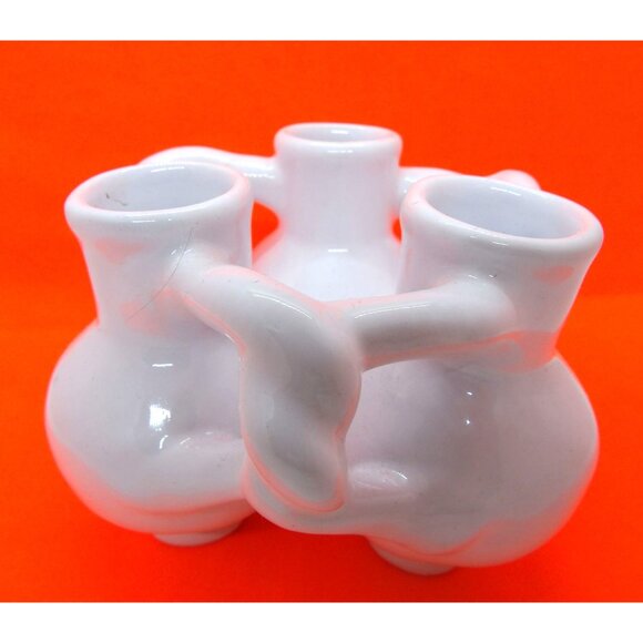 Vtg. Fuddling Cup Earthenware Entwined Cup/Vase NOS - Picture 2 of 4